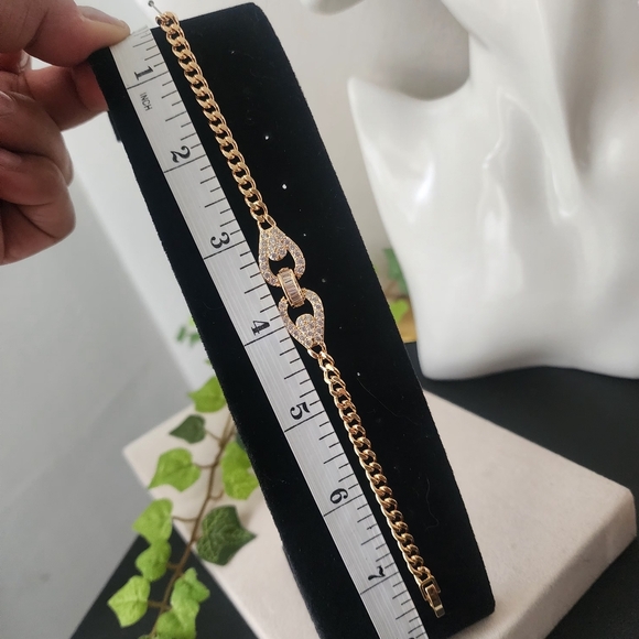 Gold Filled Chain Link CZ Glam Bracelet - Picture 6 of 8